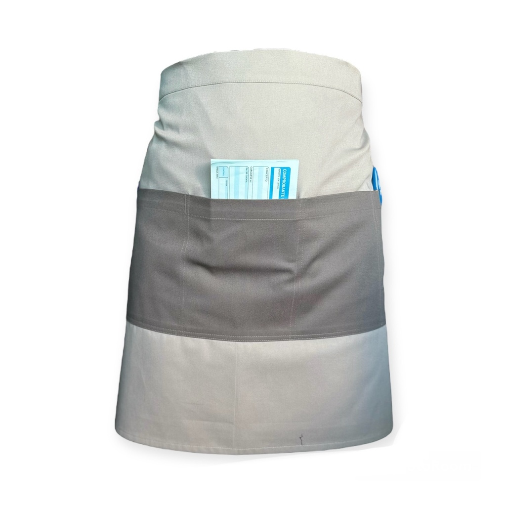 [R92305-000] zittro Medio mandil delantal color Block Gris Perla/Oxford R92305-000